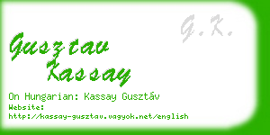 gusztav kassay business card